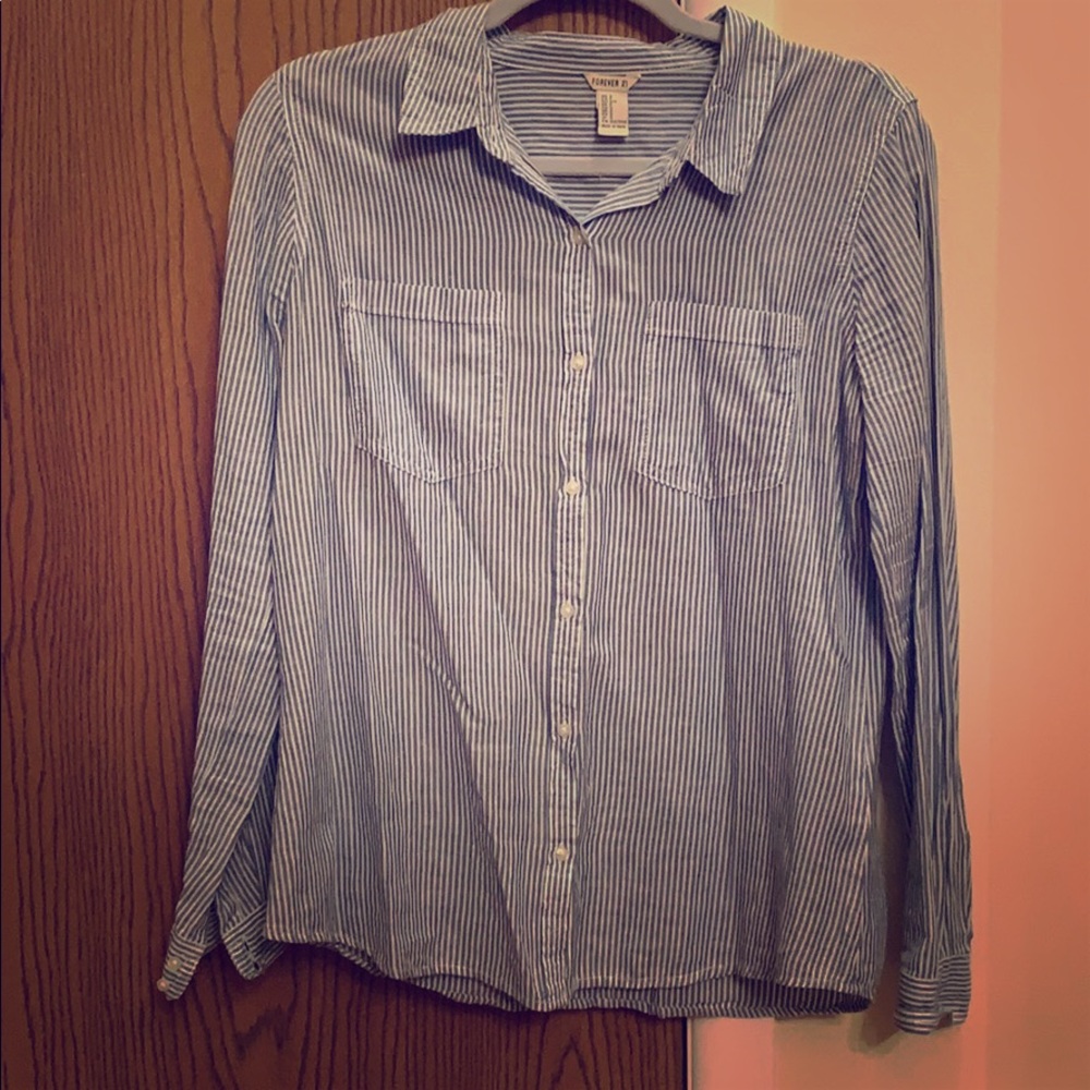 Blue & white stripped shirt